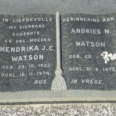 WATSON Andries N. -1979 &amp; Hendrika J.C. 1922-1974