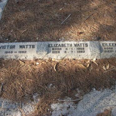 WATTS Victor 1946-1962 ::  WATTS Elizabeth 1905-1983 :: WATTS Eileen 1909-1977