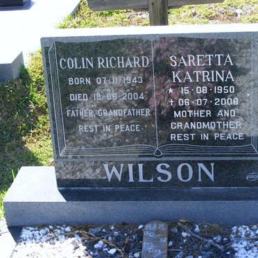 WILSON Colin Richard 1943-2004 &amp; Saretta Katrina 1950-2008