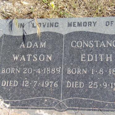 WATSON Adam 1889-1976 &amp; Constance Edith 1895-1979