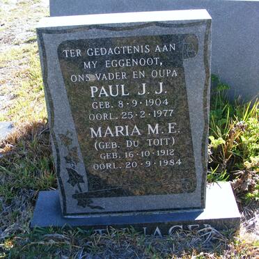 NOTHNAGEL Paul J.J. 1904-1977 &amp; Maria M.E. DU TOIT 1912-1984