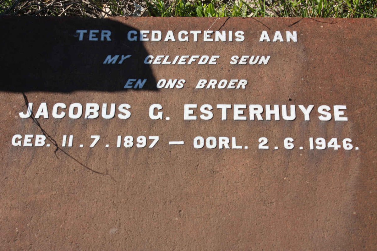 ESTERHUYSE Jacobus G. 1897-1946