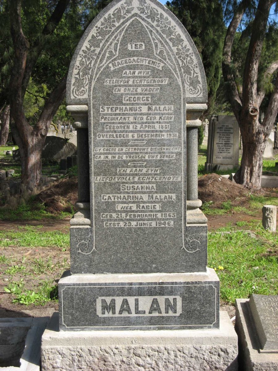 MALAN George Stephanus 1861-1931 &amp; Susanna Catharina RABIE 1865-1946