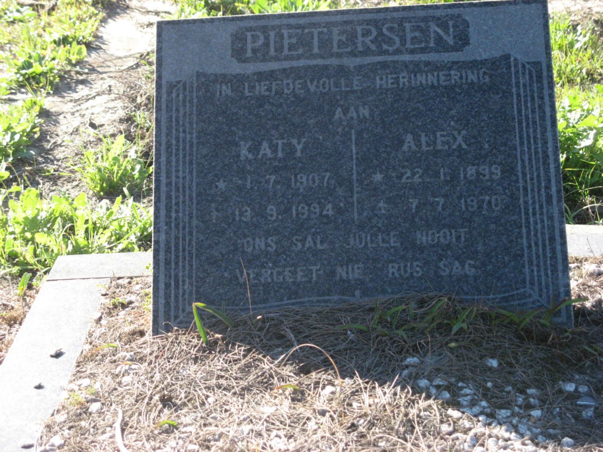 PIETERSEN Alex 1899-1970 &amp; Katy 1907-1994