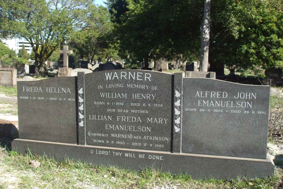 WARNER William Henry 1896-1938 :: EMANUELSON Lillian Freda Mary formerly WARNER nee ATKINSON 1900-1983