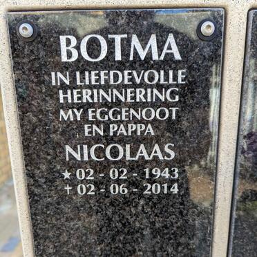 BOTMA Nicolaas 1943-2014