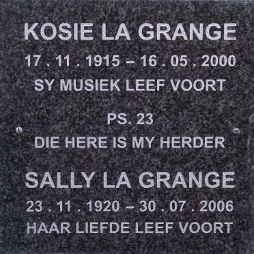 GRANGE Kosie, la 1915-2000 &amp; Sally 1920-2006