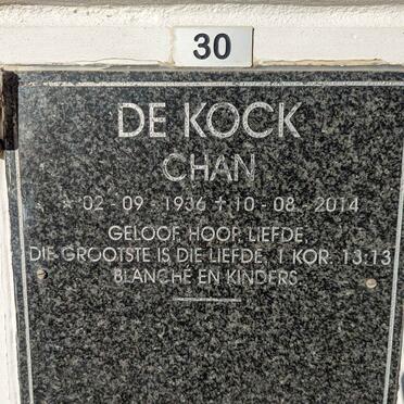 KOCK Chan, de 1936-2014