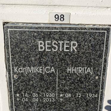 BESTER C.A. 1930-2013 &amp; H.H. 1934-