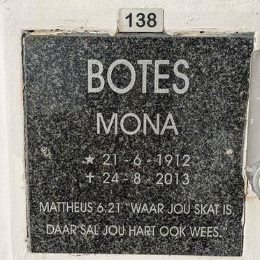 BOTES Mona 1912-2013