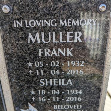 MULLER Frank 1932-2016 &amp; Sheila 1934-2016