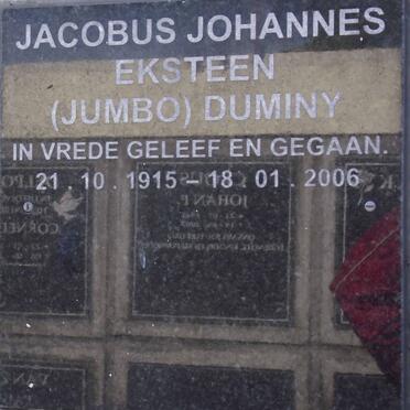 DUMINY Jacobus Johannes Eksteen  1915-2006