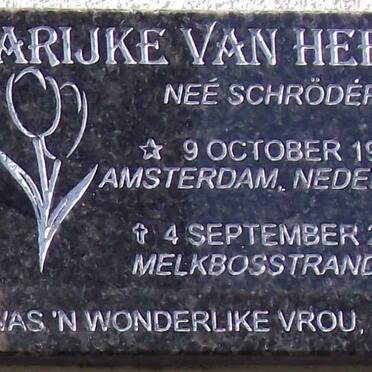 HEERDEN Marijke, van nee SCHRÖDER 1940-2004