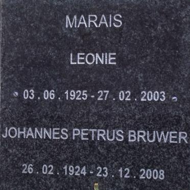 MARAIS Johannes Petrus  Bruwer 1924-2008 &amp; Leonie 1925-2003