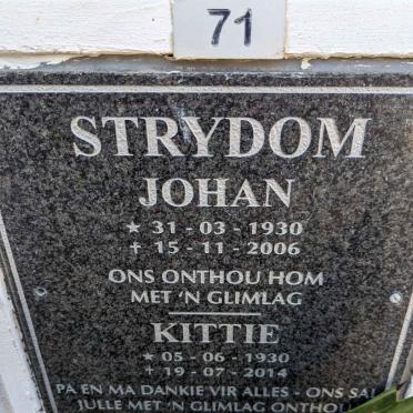 STRYDOM Johan 1930-2006 &amp; Kittie 1930-2014