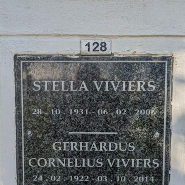 VIVIERS Gerhardus Cornelius 1922-2014 &amp; Stella 1931-2007