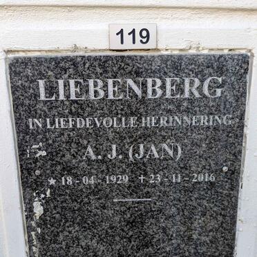 LIEBENBERG A.J. 1929-2016
