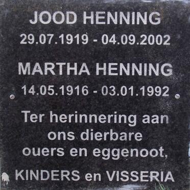 HENNING Jood 1919-2002 &amp; Martha 1916-1992