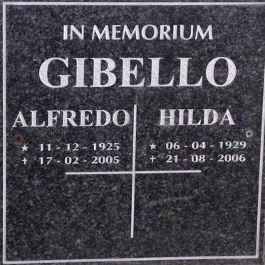 GIBELLO Alfredo 1925-2005 &amp; Hilda 1929-2006