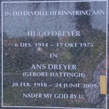 DREYER Hugo 1914-1975 &amp; Ans HATTINGH 1918-2009