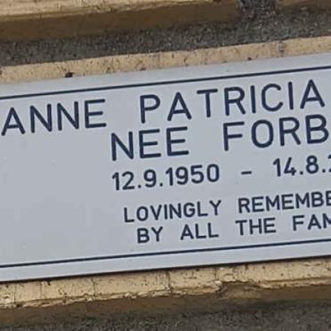MYERS Anne Paticia nee FORBES 1950-2002