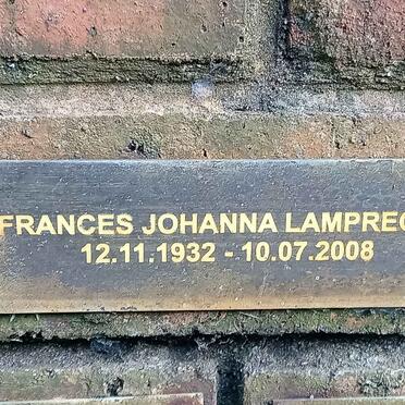 LAMPRECHT Frances Johanna 1932-2008