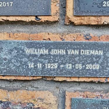 DIEMAN William John, van 1929-2009