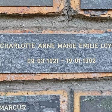 LOYNES Charlotte Anne Marie Emilie 1921-1992