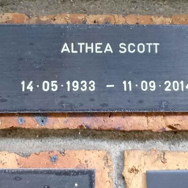 SCOTT Althea 1933-2014