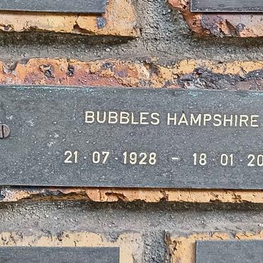 HAMPSHIRE Bubbles 1928-2015