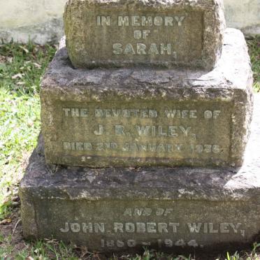 WILEY John Robert 1860-1944 &amp; Sarah -1936