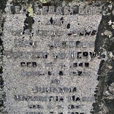 MERWE Izak Jakobus Coetzer, v.d. 1849 -1922 &amp; Johanna Magaritha 1851-19??