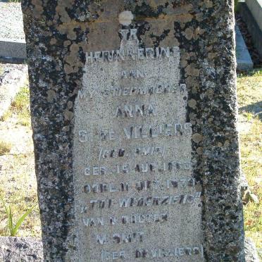 VILLIERS Anna S., de nee SMIT 1863-1939