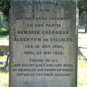 VILLIERS Hendrik Casparus Albertyn, de 1888-1955