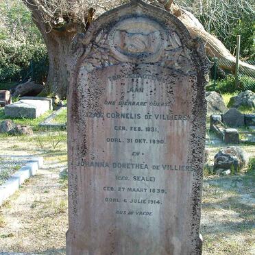 VILLIERS Izak Cornelis, de 1831-1890 &amp; Johanna Dorethea SEALE 1839-1914