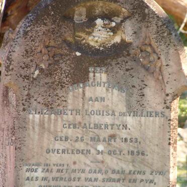 VILLIERS Elizabeth Louisa, de nee ALBERTYN 1853-1896