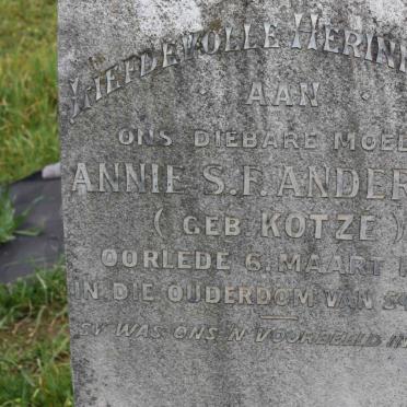 ANDERSON Annie S.F. nee KOTZE -1919