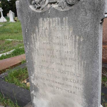 BREDA Anna Helena Johanna, van nee HURTER -1893 :: VAN BREDA Hendrik Justinus de Wet -1921