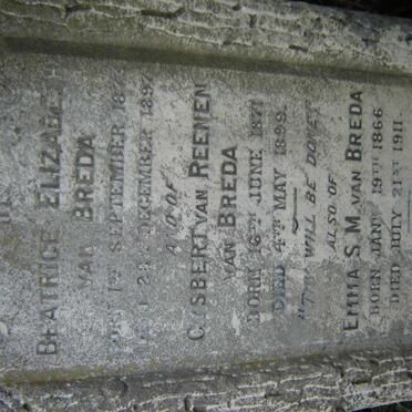 BREDA Beatrice, van 1873-1897 :: VAN BREDA Gysbert van Reenen 1871-1899 :: VAN BREDA Emma S.M. 1866-1911