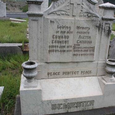 BEMIESTER Edward Ernest 1872-1930 &amp; Aletta Cathrina REDELINGHUYS 1873-1932