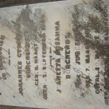 BORCHERDS Johannes Gysbertus 1811-1884 &amp; Jeanetta Susanna JURGENS 1811-1897.