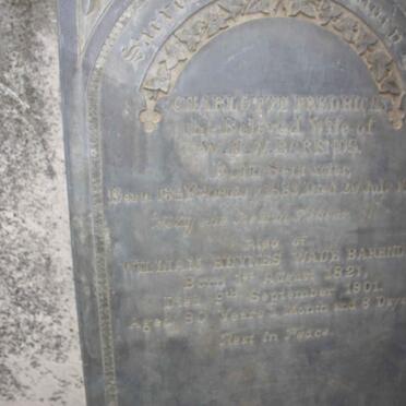 BARENDS William Heynes Wade 1821-1901 &amp; Charlotte Fredrica 1823-1884