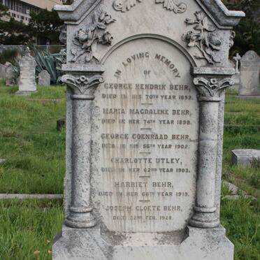 BEHR George Hendrik -1892 :: BEHR Maria Magdalene -1898 :: BEHR George Coenraad -1902