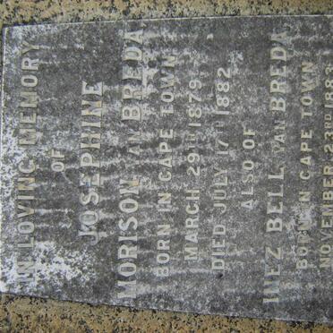 BREDA Josephine Morison, van 1879-1882 :: VAN BREDA Inez Bell 1883-1888