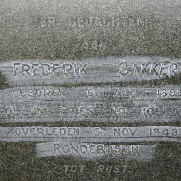 BAKKER Frederik 1881-1948