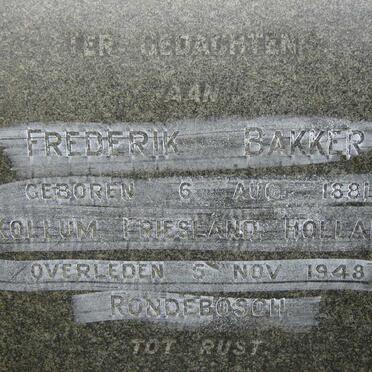 BAKKER Frederik 1881-1948