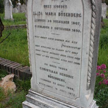 BOSENBERG Christiaan Hendrik 1809-1872 &amp;  Alida Maria 1807-1892 :: LAWTON  Alida Maria nee BOSENBERG -1914