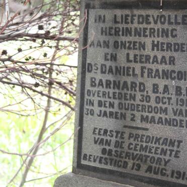 BARNARD Daniel Francois -1914 &amp; Anna Huldah KRIGE -1937 