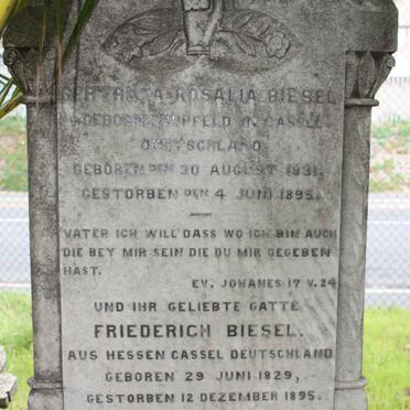 BIESEL Friederich 1829-1895 &amp; Gertruida Rosalie 1831-1895