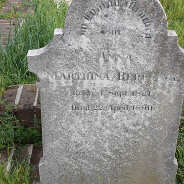 BERRANGE Anna Marthina 182?-1890